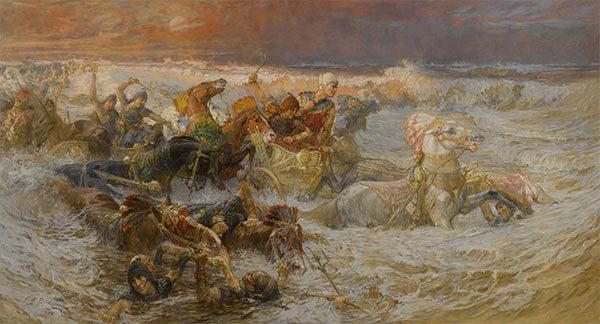 Pharao und sein Heer vom Roten Meer verschlungen, 1900 | Frederick Arthur Bridgman