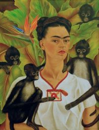 Self-Portrait with Monkeys, 1943 by Frida Kahlo | Canvas Print