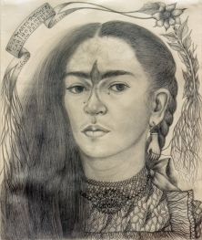 Autorretrato, dedicado a Marte Gómez, 1946 von Frida Kahlo | Papier-Kunstdruck