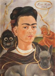 Self-Portrait with Monkey, 1945 by Frida Kahlo | Giclée Canvas Print