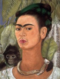 Self-Portrait with Monkey, 1938 by Frida Kahlo | Giclée Canvas Print