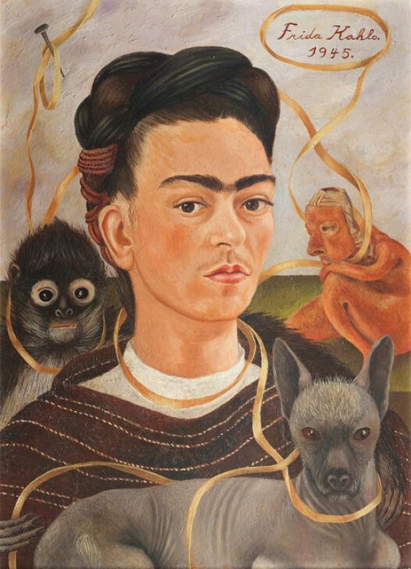 Self-Portrait with Monkey, 1945 | Frida Kahlo | Giclée Canvas Print
