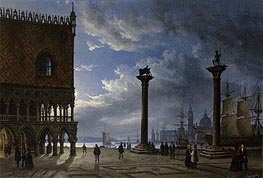 Friedrich Nerly | Piazza San Marco by Moonlight, 1847 | Giclée Canvas Print
