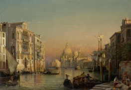 The Grand Canal in Venice with a View of Santa ..., c.1840/54 by Friedrich Nerly | Canvas Print