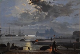 Venetian Nocturne, c.1838 by Friedrich Nerly | Canvas Print