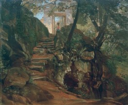 Forest Landscape at Ariccia (Stone Staircase in ..., c.1830/31 by Friedrich Nerly | Canvas Print