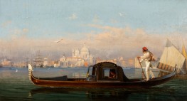 View of Venice with Gondola, n.d. by Friedrich Nerly | Canvas Print