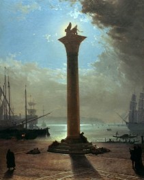 Moonlight over the Piazzetta, c.1855 by Friedrich Nerly | Canvas Print