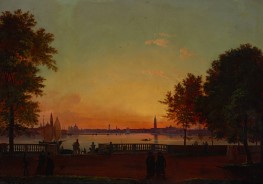 View of Venice from the Giardini Pubblici, 1850 by Friedrich Nerly | Canvas Print