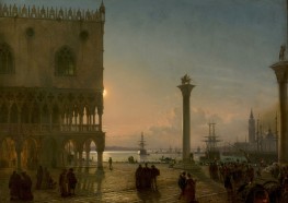 The Piazzetta by Moonlight, 1871 by Friedrich Nerly | Canvas Print