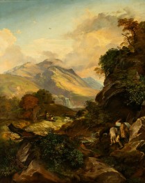 Italian Landscape with Shepherds, 1831 by Friedrich Nerly | Canvas Print