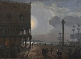 The Piazzetta in Venice by Moonlight, 1838 by Friedrich Nerly | Canvas Print