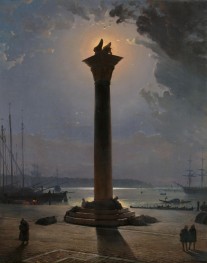 St. Mark's Columns in Venice by Moonlight, 1837 by Friedrich Nerly | Canvas Print