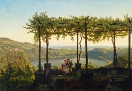 Summer Evening on Lake Nemi, 1835 by Friedrich Nerly | Canvas Print