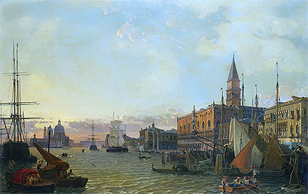 Friedrich Nerly | The Riva degli Schiavoni, Venice, 1842 | Giclée Canvas Print