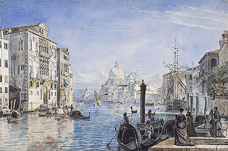 Friedrich Nerly | Venice: Canal Grande, Palazzo Cavallo Franchetti, Santa Maria della Salute and Dogana del Mar, c.1838/39 | Giclée Paper Art Print
