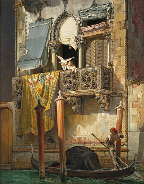 Haus der Desdemona, 1855 | Friedrich Nerly | Giclée Leinwand Kunstdruck