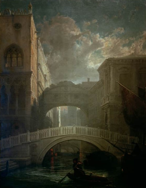 The Bridge of Sighs in Venice by Moonlight, c.1855/60 | Friedrich Nerly | Giclée Canvas Print
