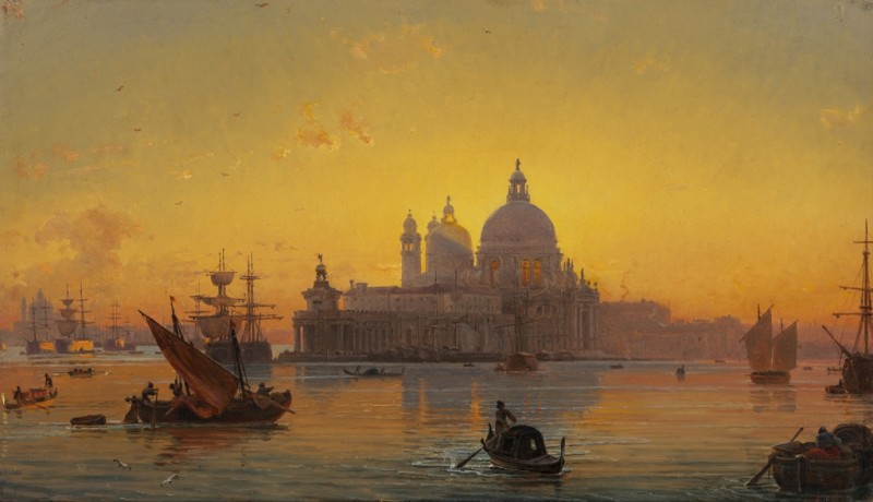 Evening Mood in Venice with Santa Maria della Salute, c.1850/55 | Friedrich Nerly | Giclée Canvas Print