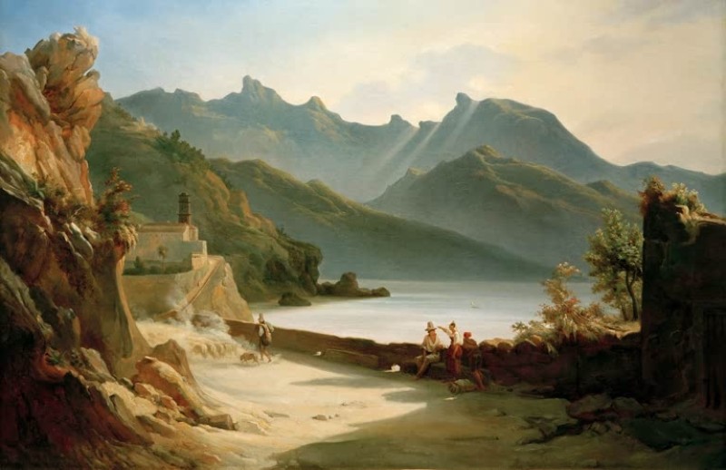 Coastal Landscape at Amalfi, c.1835 | Friedrich Nerly | Giclée Canvas Print
