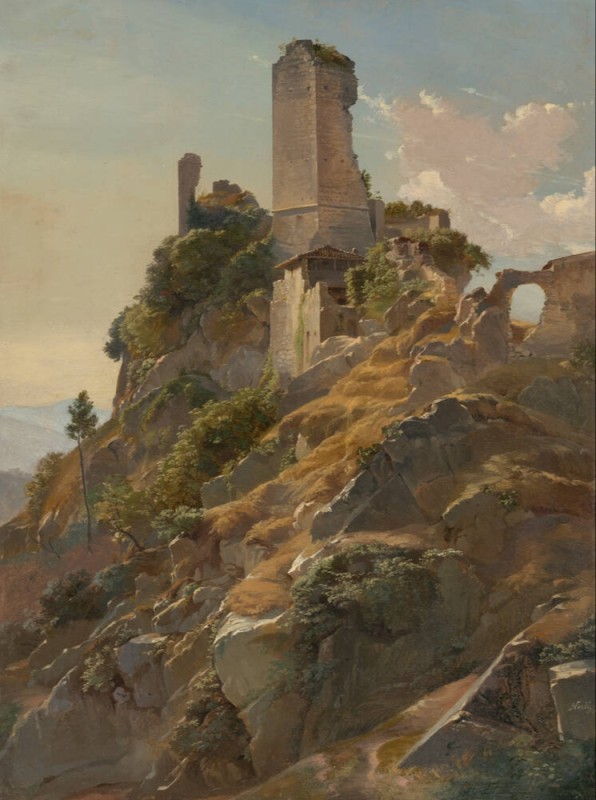 The Ruin of Olevano Castle, 1829 | Friedrich Nerly | Giclée Canvas Print