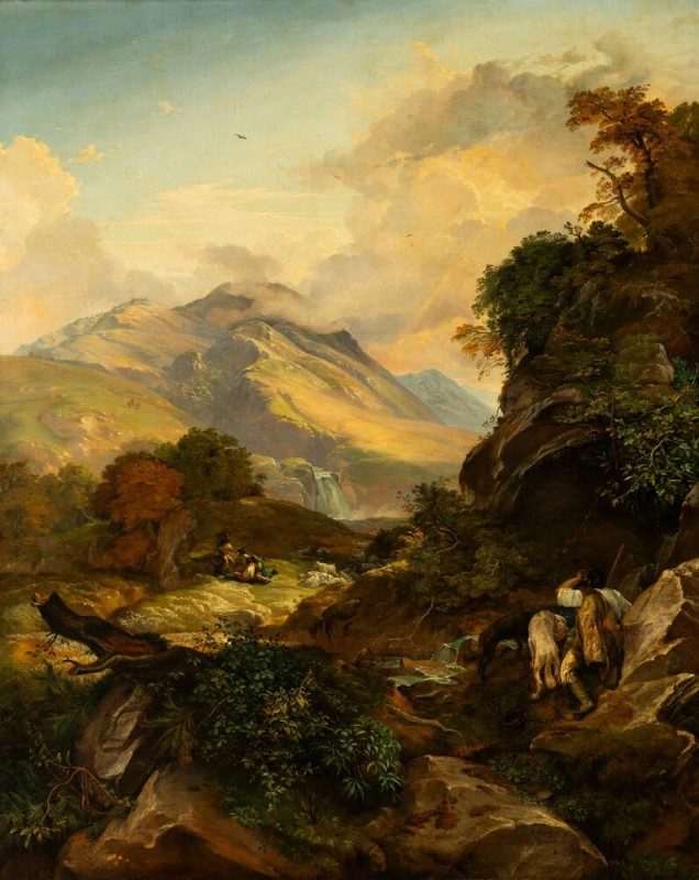 Italian Landscape with Shepherds, 1831 | Friedrich Nerly | Giclée Canvas Print