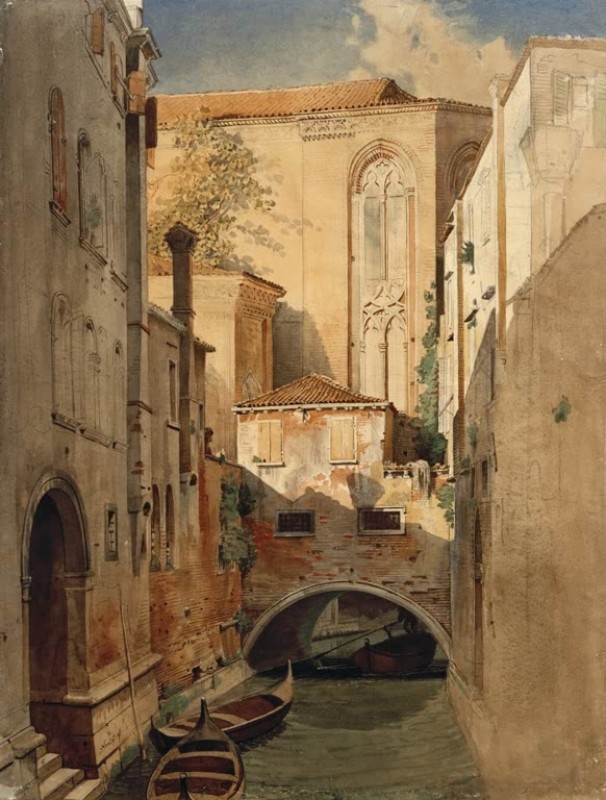 Venice. View from Ponte San Maurizio onto the Choir of S. Stefano, c.1848/49 | Friedrich Nerly | Giclée Paper Art Print