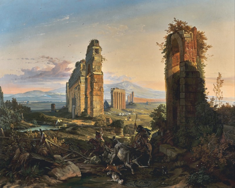 Campagna Landscape with Aqua Claudia, 1836 | Friedrich Nerly | Giclée Canvas Print