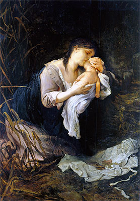 Der Kindermörder, 1877 von Gabriel Max | Leinwand-Kunstdruck