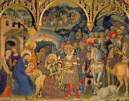 Anbetung der Könige, 1423 von Gentile da Fabriano | Leinwand Kunstdruck