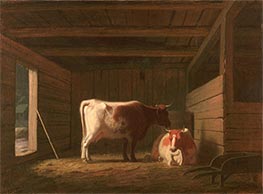 Tagesanbruch in einem Stall, c.1850/51 von George Caleb Bingham | Leinwand Kunstdruck