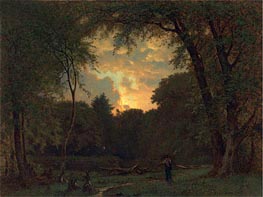 Evening, 1865 von George Inness | Leinwand Kunstdruck