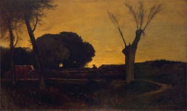 Evening at Medfield, Massachusetts, 1875 von George Inness | Leinwand Kunstdruck