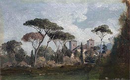 Villa Borghese, Rome, a.1857 von George Inness | Leinwand Kunstdruck