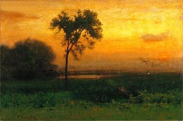 Sunrise, 1887 von George Inness | Leinwand Kunstdruck