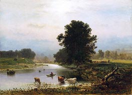 A View near Medfield, 1861 von George Inness | Leinwand Kunstdruck
