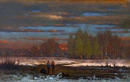 George Inness | Winter Evening, Medfield, undated | Giclée Canvas Print