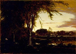 Landschaft, 1866 von George Inness | Leinwand Kunstdruck