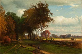Landschaft mit Vieh, 1869 von George Inness | Leinwand Kunstdruck
