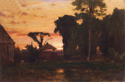 Evening at Medfield, Massachusetts, 1869 | George Inness | Giclée Leinwand Kunstdruck