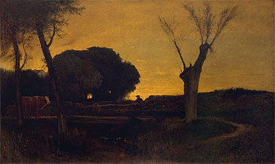 Evening at Medfield, Massachusetts, 1875 | George Inness | Giclée Leinwand Kunstdruck