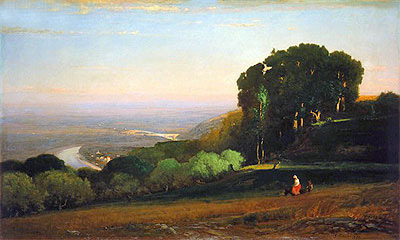 Blick auf den Tiber bei Perugia, c.1872/74 | George Inness | Giclée Leinwand Kunstdruck