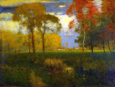 Sunny Autumn Day, 1892 | George Inness | Giclée Leinwand Kunstdruck