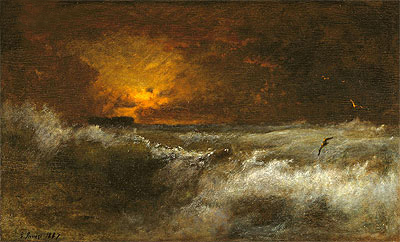 Sunset over the Sea, 1887 | George Inness | Giclée Leinwand Kunstdruck