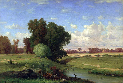Hackensack Meadows, Sunset, 1859 | George Inness | Giclée Leinwand Kunstdruck