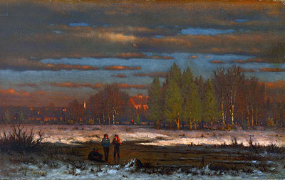 Winter Evening, Medfield, n.d. | George Inness