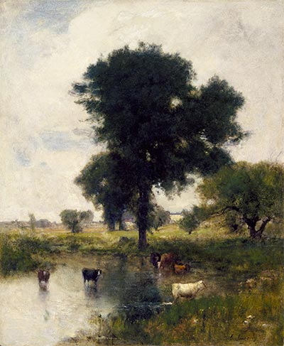 Cattle in Pool (A Summer Landscape), 1880 | George Inness