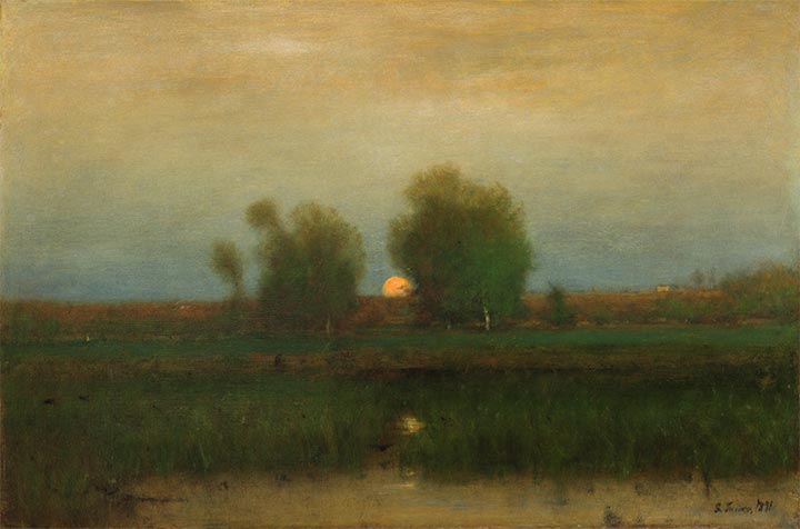 George Inness | Mondaufgang, Alexandria Bay, 1891 | Giclée Leinwand Kunstdruck