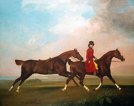 William Anderson mit zwei gesattelte Pferde, 1793 von George Stubbs | Leinwand Kunstdruck