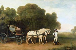 A Phaeton with a Pair of Cream Ponies in the Charge of a Stable-Lad, c.1780/85 von George Stubbs | Leinwand Kunstdruck